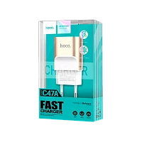 Сетевое З/У HOCO C47A 2USB 2.4A золотой (1/21/126) 