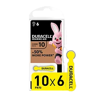 Батарейка Duracell ZA10 BL6 Zinc Air 1.45V (6/60/600)