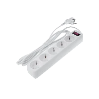 Сетевой фильтр Smartbuy SBSP 5р.С/З 10A 5.0м с выкл. белый (1/35)