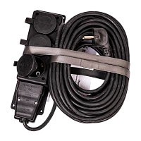 Удлинитель Космос 3р.С/З 16A 15.0м 3х2.5мм² IP44 черный (1/9)