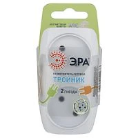 Разветвитель ЭРА SP 2р.Б/З 16A белый (1/10/60)