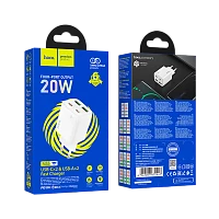 Сетевое З/У HOCO N55 2USB+2Type-C 3.0A 20W PD3.0 белый (1/12/120) 