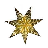Бумажная звезда Camelion-LGT-005 со светодиодной гирляндой золото 45см (1/20)