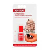 Супер-клей Контакт 5г универсальный флакон с кистью BL1 шоу-бокс (1/10/120)