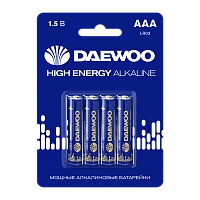 Батарейка Daewoo HIGH ENERGY LR03 AAA BL4 Alkaline 1.5V (4/40/960)