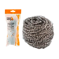 Губка для посуды Рыжий кот SM-02/3 "Спираль" 70х70х45мм металлическая 3шт. (1/24/48)