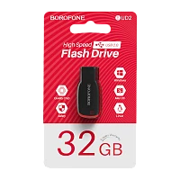 Флеш-накопитель Borofone Generous BUD2 32GB USB2.0 пластик черный красный (1/35/280)