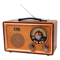 Радиоприемник DEESPI S1216 RE-06 пластик BT/AM/FM/SW/USB/AUX/MicroSD РЕТРО-стиль