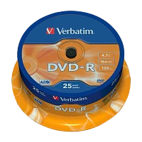Диск DVD-R Verbatim 4.7GB 16x 25шт. cake box (25/200)