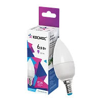 Лампа светодиодная Космос CN E14 6.5W 6500К 220V свеча матовая (1/10/80)