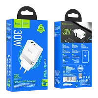 Сетевое З/У HOCO N21 1USB/Type-C 3.0A 30W PD3.0 белый (1/12/120)