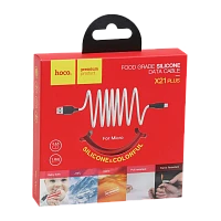 Кабель HOCO X21 Plus USB (m)-microUSB (m) 1м 2.4A силикон черный красный (1/28/168)