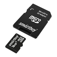 Карта памяти microSD Smartbuy 16GB Class4 4 МБ/сек с адаптером