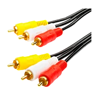 Кабель Atcom AT1002 3xRCA (m)-3xRCA (m) 1м черный в пакете (1/10/500)