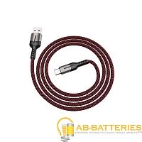Кабель HOCO U68 USB (m)-microUSB (m) 1.2м 4.0A ткань черный (1/20/200)