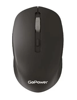 Мышь беспроводная GoPower GPM04 USB/bluetooth бесшумная Soft-Touch перезаряжаемая черный