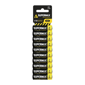 Батарейка Supermax LR6 AA BL10 Alkaline 1.5V (10/300/600)
