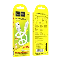 Кабель HOCO X85 USB (m)-microUSB (m) 1м 2.4A TPE белый (1/35/350)