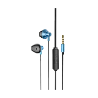 Наушники вставные HOCO M75 с микр. синий (1/21/210)