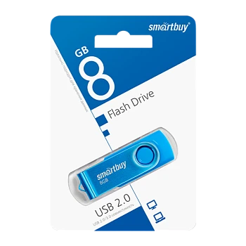Флеш-накопитель Smartbuy Twist 8GB USB2.0 пластик синий