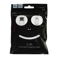 Кабель HOCO X13 USB (m)-Lightning (m) 1м 2.4A ПВХ белый (1/36/360)