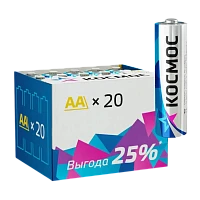 Батарейка Космос LR6 AA BOX20 Alkaline 1.5V (20/640)