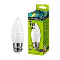 Лампа светодиодная Ergolux C35 E27 7W 6500К 172-265V свеча (1/10/100)