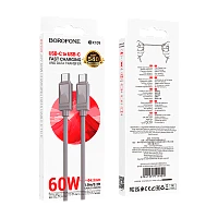 Кабель Borofone BX109 Type-C (m)-Type-C (m) 1м 3.0A 60W ПВХ серый (1/360)