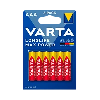 Батарейка Varta LONGLIFE MAX POWER (MAX TECH) LR03 AAA BL6 Alkaline 1.5V (4703) (6/60/300)