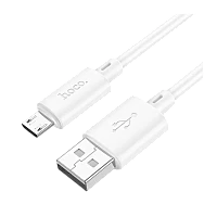 Кабель HOCO X88 USB (m)-microUSB (m) 1м 2.4A ПВХ белый (1/420)
