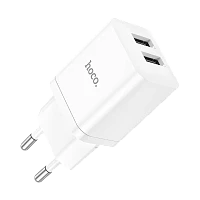 Сетевое З/У HOCO N25 2USB 2.1A с кабелем Type-C белый (1/13/130)