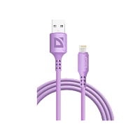 Кабель Defender F207 USB (m)-Lightning (m) 1м 2.4A фиолетовый (1/100)