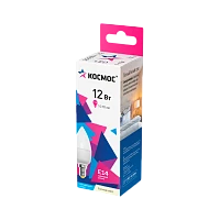 Лампа светодиодная Космос CN E14 12W 3000К 174-265V свеча матовая (1/10/80)