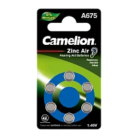 Батарейка Camelion ZA675 BL6 Zinc Air 1.45V 0%Hg (6/60/600/3000)