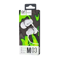 Наушники внутриканальные GFPower M03 с микр. белый (1/200)