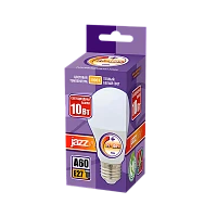 Лампа светодиодная JAZZway A60 E27 10W 3000К 230V груша матовая (1/10/100)