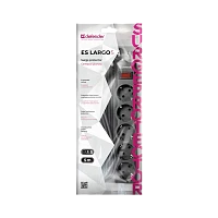 Сетевой фильтр Defender ES largo 5р.С/З 10A 5.0м 125 Дж с выкл. черный (1/30)