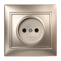 Розетка Smartbuy 1-местная без заземления 10А шампань, "Венера"