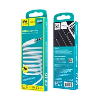 Кабель AUX GFPower J02 Jack 3.5mm (m)-Jack 3.5mm (m) 2м ПВХ белый (1/200/800)