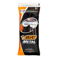 Бритва одноразовая BIC "Metall" 1 лезвие 3шт. (1/10/40)