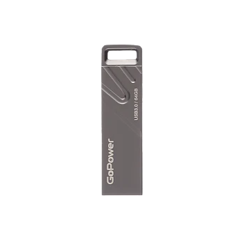 Флеш-накопитель GoPower TITAN 64GB USB3.0 металл черный графит (1/50/1000) 