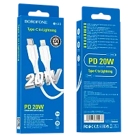 Кабель Borofone BX49 Lightning (m)-Type-C (m) 1м 3.0A 20W ПВХ белый (1/360)