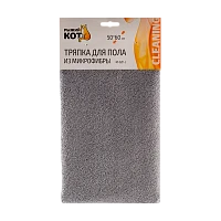 Тряпка для пола Рыжий кот M-02F-L 50х60см микрофибра серый (1/10/50)
