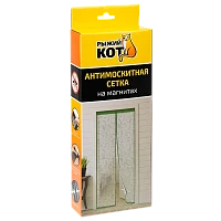 Антимоскитная сетка на дверь Рыжий кот "Капутомоскито" "Прованс" на магнитах белый (1/10)