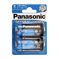 Батарейка Panasonic GENERAL Purpose R20 D BL2 1.5V (2/24)