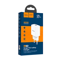 Сетевое З/У HOCO N9 1USB 2.1A с кабелем Lightning белый (1/12/120)