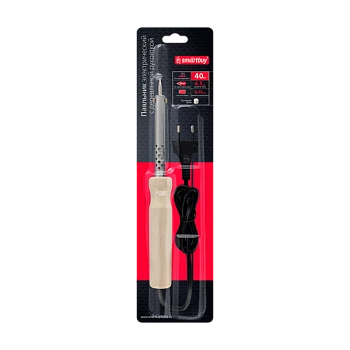 Паяльник электрический Smartbuy Tools 40 Вт, с дерев. рукояткой, длина шнура 1.1 м (1/50)