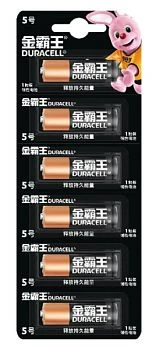 Батарейка Duracell Basic LR6 AA BL6 Щелочная 1.5V отрывные CN (Китай) (6/48/576)