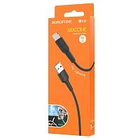 Кабель Borofone BX30 USB (m)-Lightning (m) 1м 2.4A силикон черный