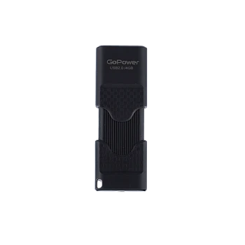 Флеш-накопитель GoPower SLIDER 4GB USB2.0 пластик черный матовый (1/50/1000)